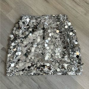 Vici Silver Sequin Skirt